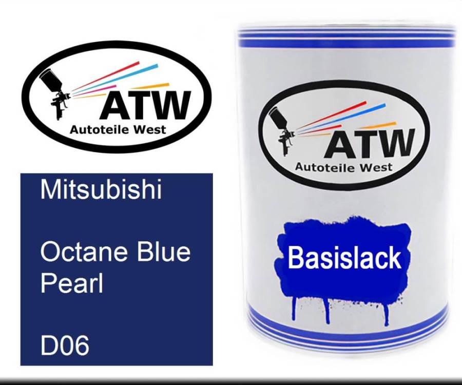 Mitsubishi, Octane Blue Pearl, D06: 500ml Lackdose, von ATW Autoteile West.